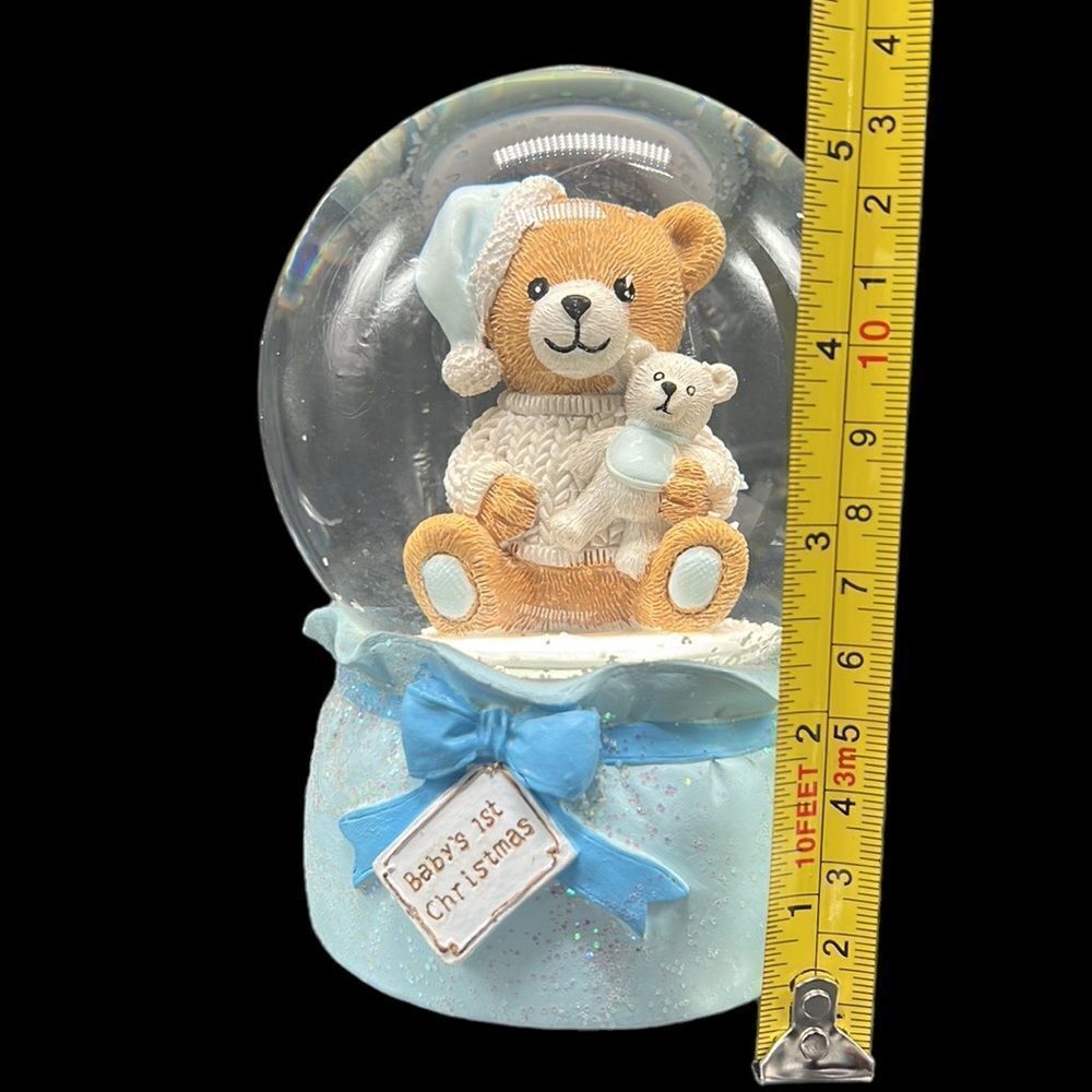 Baby’s First Christmas Snow Globe Teddy Bear Music Box St Nicholas Square - Picture 9 of 9